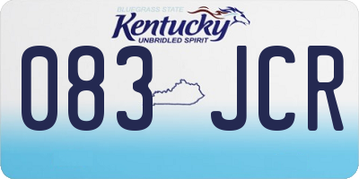 KY license plate 083JCR