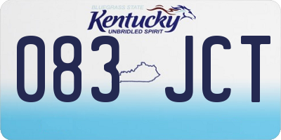 KY license plate 083JCT