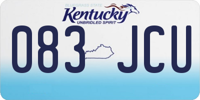 KY license plate 083JCU