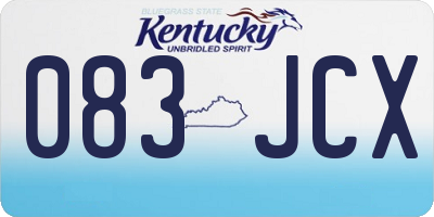 KY license plate 083JCX