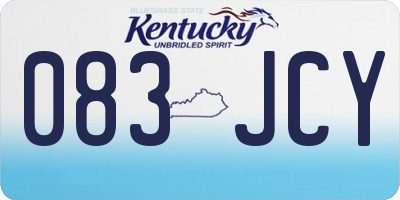 KY license plate 083JCY