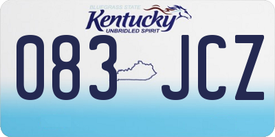 KY license plate 083JCZ