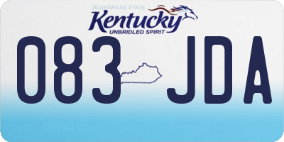 KY license plate 083JDA