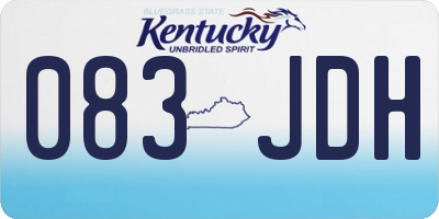 KY license plate 083JDH