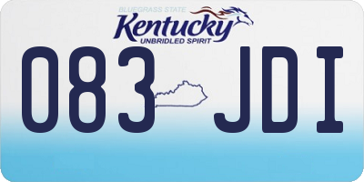 KY license plate 083JDI