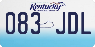 KY license plate 083JDL