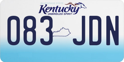 KY license plate 083JDN
