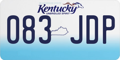 KY license plate 083JDP