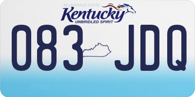 KY license plate 083JDQ