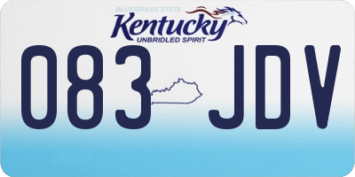 KY license plate 083JDV