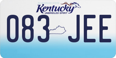 KY license plate 083JEE