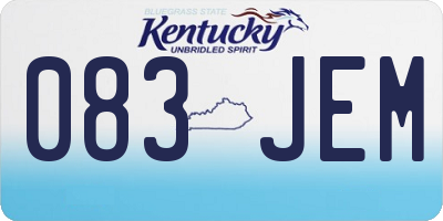 KY license plate 083JEM