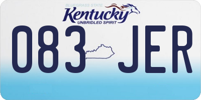 KY license plate 083JER