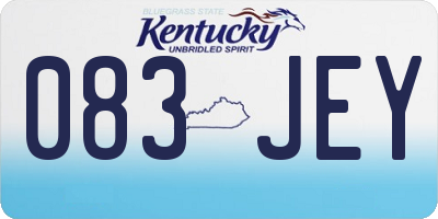 KY license plate 083JEY