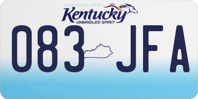 KY license plate 083JFA