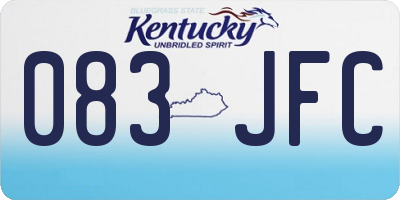 KY license plate 083JFC