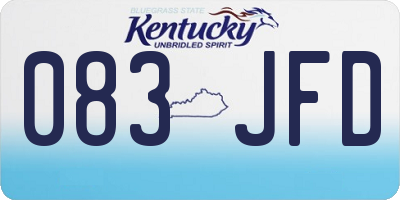 KY license plate 083JFD