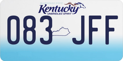 KY license plate 083JFF