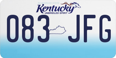 KY license plate 083JFG