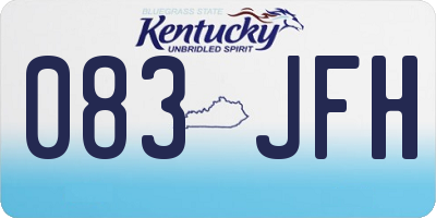 KY license plate 083JFH