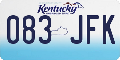 KY license plate 083JFK