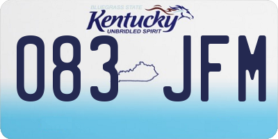 KY license plate 083JFM