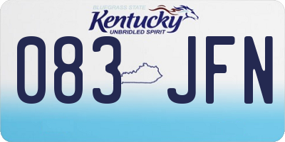KY license plate 083JFN