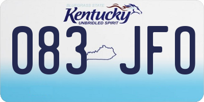 KY license plate 083JFO