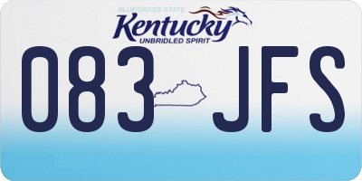 KY license plate 083JFS