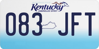 KY license plate 083JFT