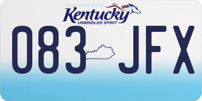 KY license plate 083JFX