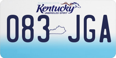 KY license plate 083JGA