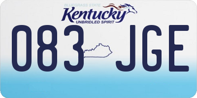 KY license plate 083JGE