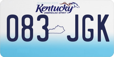 KY license plate 083JGK