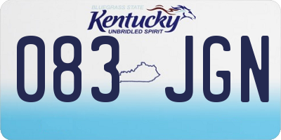KY license plate 083JGN