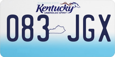 KY license plate 083JGX