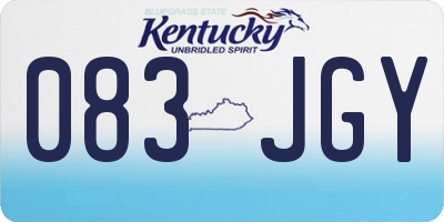 KY license plate 083JGY