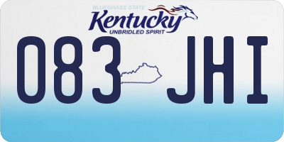 KY license plate 083JHI
