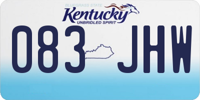 KY license plate 083JHW
