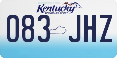 KY license plate 083JHZ