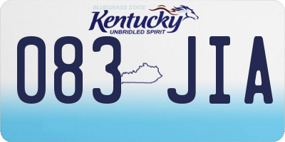KY license plate 083JIA
