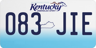 KY license plate 083JIE