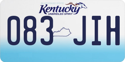 KY license plate 083JIH