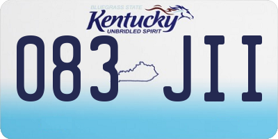 KY license plate 083JII