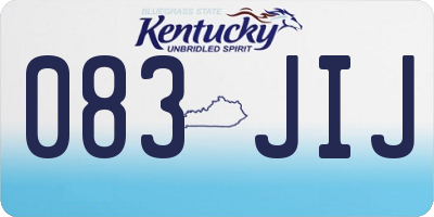 KY license plate 083JIJ