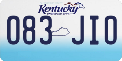 KY license plate 083JIO