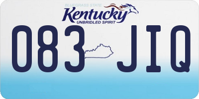 KY license plate 083JIQ