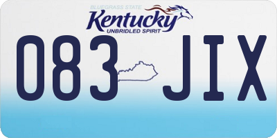 KY license plate 083JIX