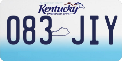 KY license plate 083JIY