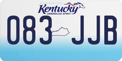 KY license plate 083JJB